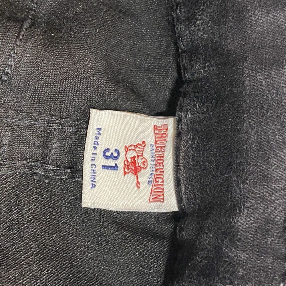 True Religion Womens 31 Moto Super Skinny Jeans Faded Black Zip Pockets Stretch - Picture 6 of 14